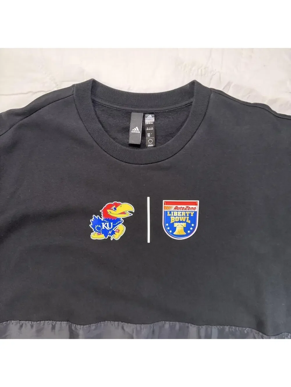 Adidas University of Kansas Jayhawks black crewneck sweatshirt 3XLT